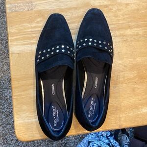 Rockport Total Motion Laylani Stud Keep Loafer Black Suede Size 10M ⭐️NEVER WORN